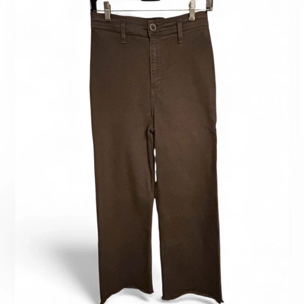 Letter To Juliet Brown Wide Leg Jeans with Distressed Hem - Picture 1 of 8